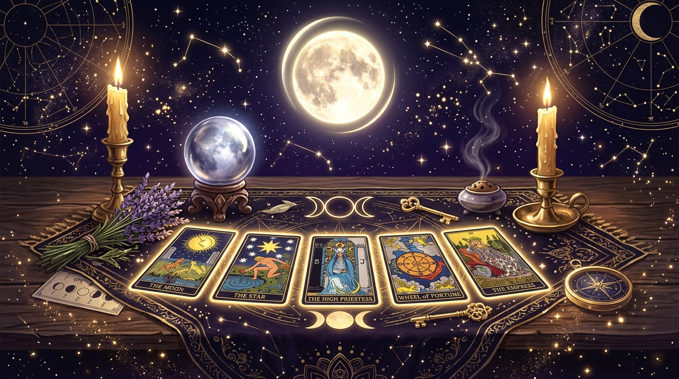 Préparer un tirage du tarot pour la pleine lune d'avril en 5 étapes